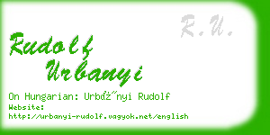 rudolf urbanyi business card